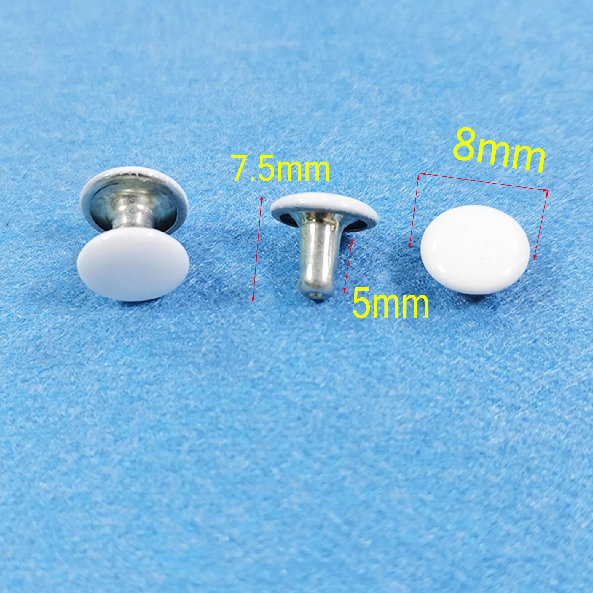 

100sets White Double Cap Rivets,Round Rivet Domed Leather craft Rivet Fastener Snaps Prong Fastener Snaps Prong Studs