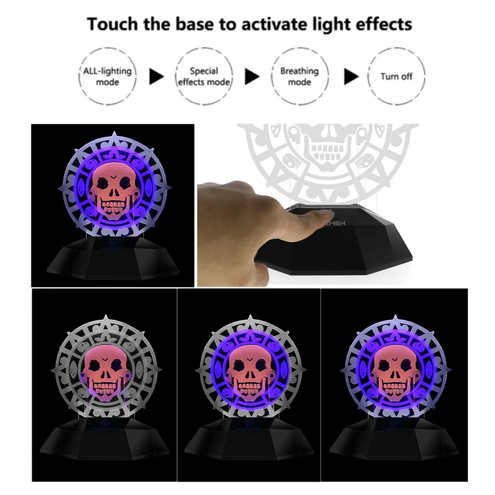 Светодиодная подсветка в виде пиратов, стеклянный знак из сплетенного стекла, 3D ночсветильник с оптической иллюзией, пропитанный ацтекскими золотыми монетами, настольная лампа для детской комнаты