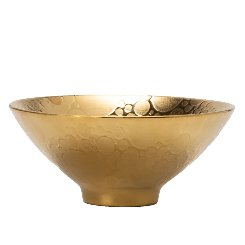 Gold Plated Personal Tea Cup, Home Master Cup, Jian Zhan Gilt, Gold Plated, Health