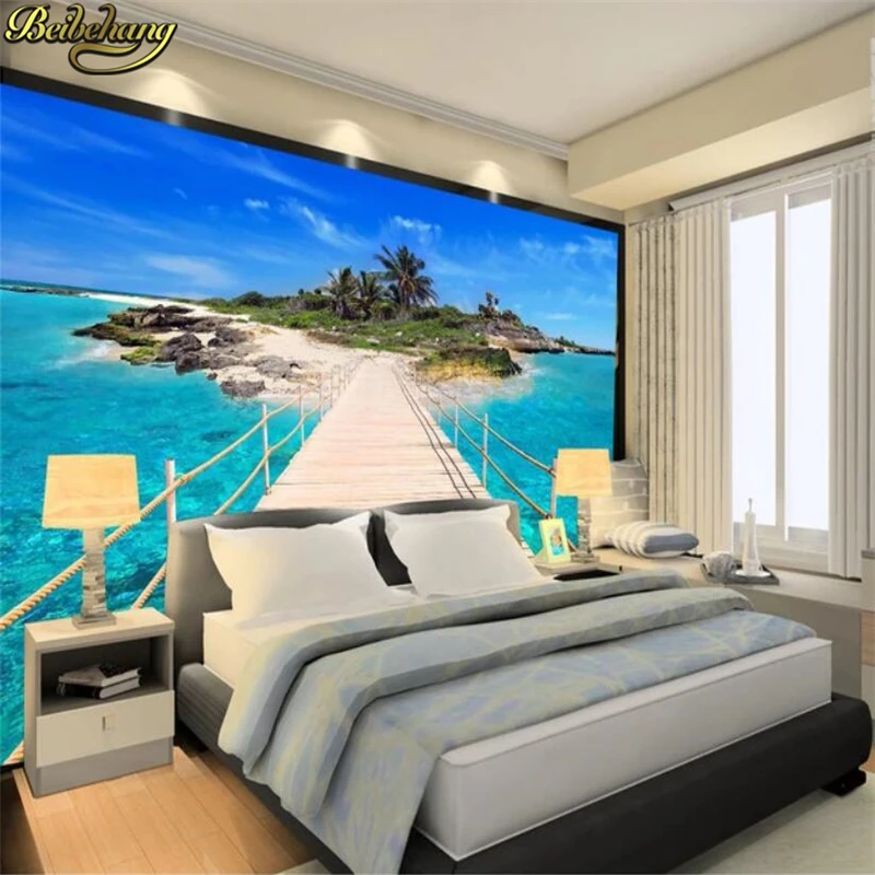 

beibehang Custom wallpaper for wall paper murals wall sticker Island scenery background Bar restaurant mural Painting background