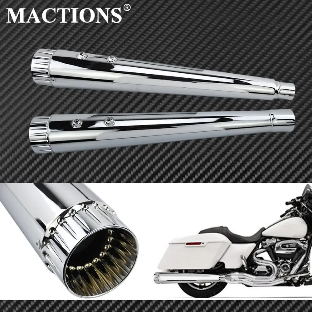 Motorcycle Megaphone Slip-On Mufflers Exhaust Pipes For Harley Touring Road Glide FLT Street Glide FLH Ultra Limited 2000-2020