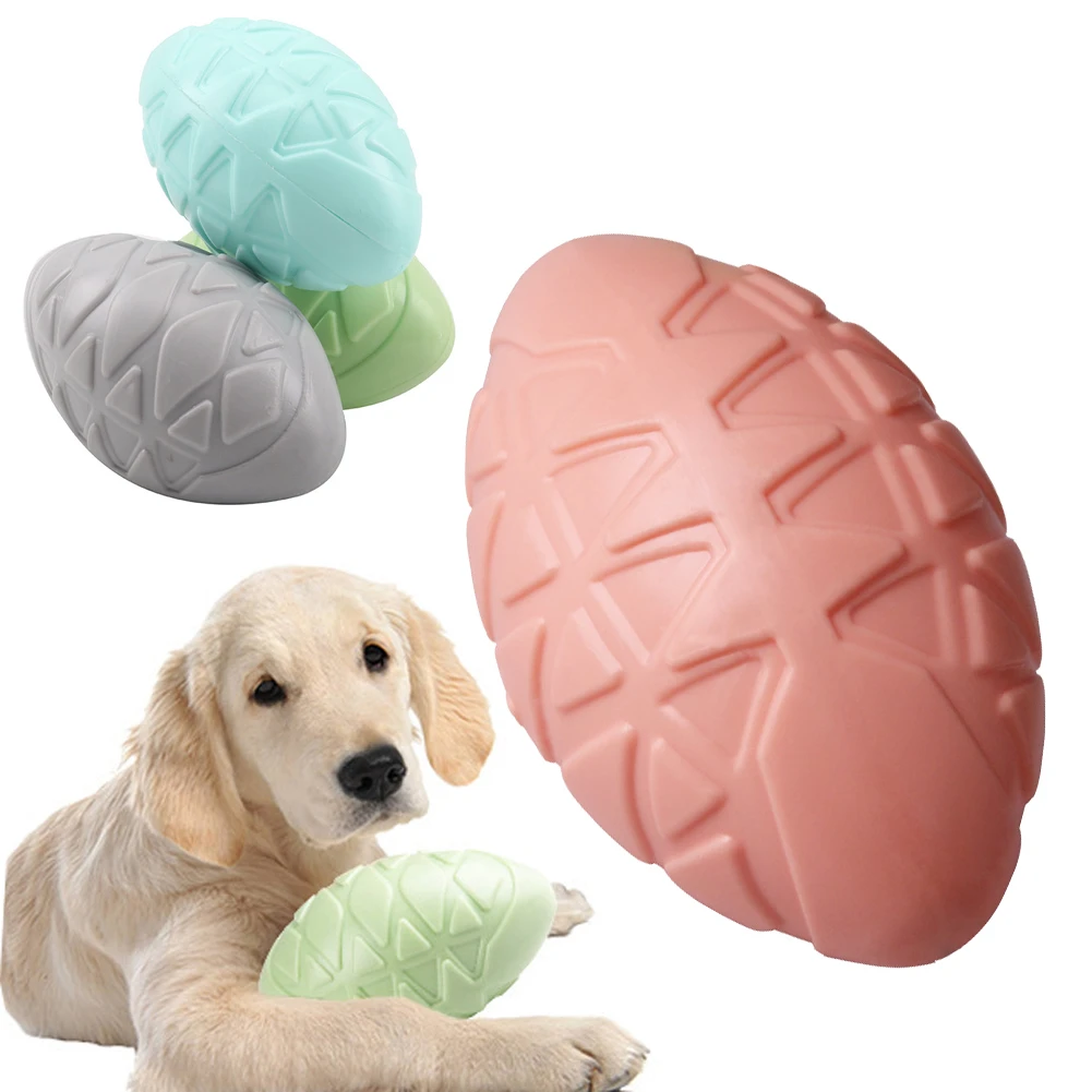 

Dog Squeaky Simulation Rugby Dogs Molar Sounder Rubber Cleaner Teeth Health Bite Resistant Dental Care Dogs Training TPR Balls