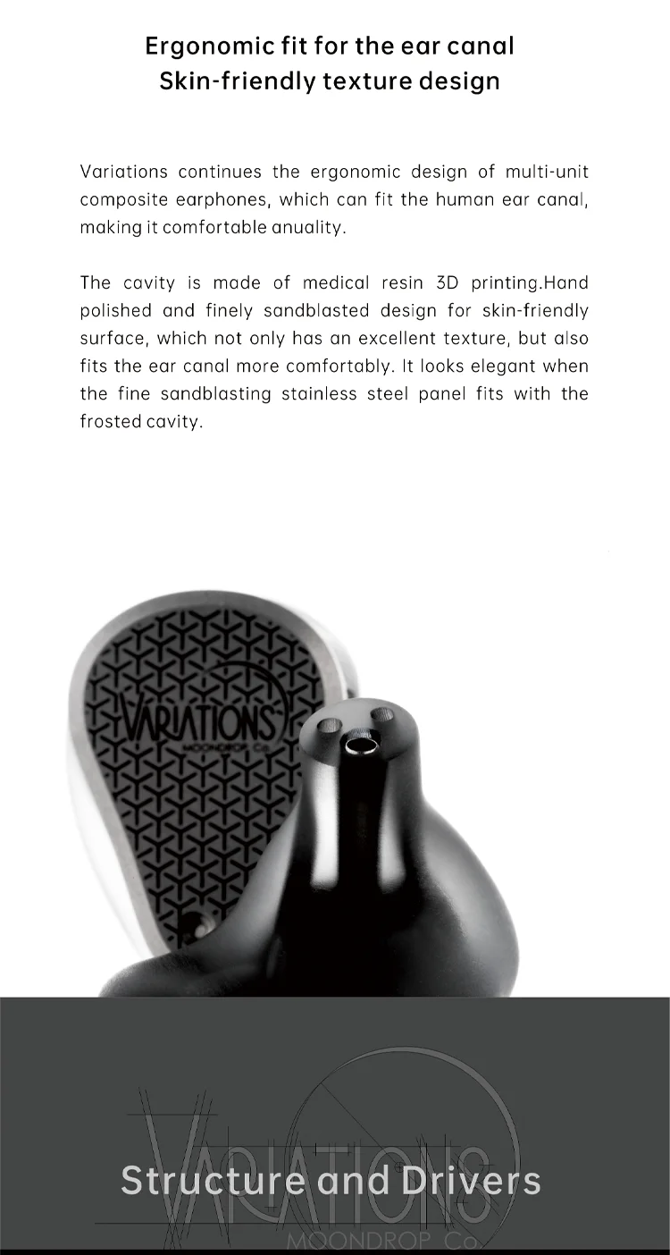 Moondrop Variationen 2est 2ba dd Kopfhörer Tribrid iem mit abnehmbarem Kabel – Detail 3