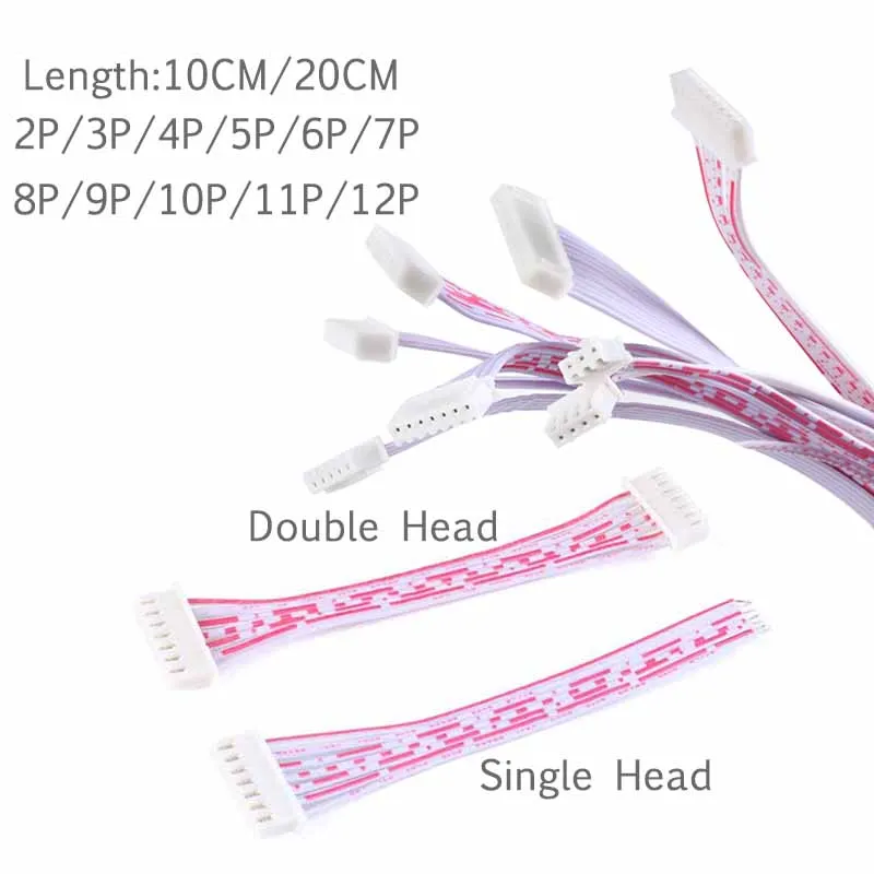 5 sztuk/partia XH2.54 kobieta złącze kabla terminala 10cm 20cm 2.54 JST złącze drutu 2p 3p 4p 6p 8p 10p 12p pojedyncze/podwójne głowy