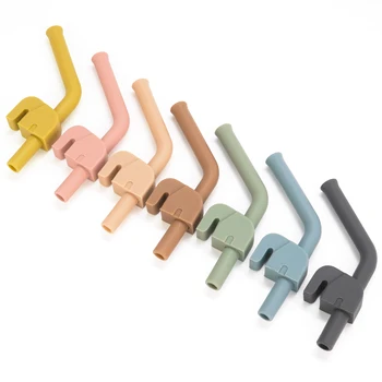 Canudos de silicone reutilizáveis, copos auxiliares para crianças, canudos retos curvados dobráveis, sem bpa, 100% silicone de qualidade alimentar