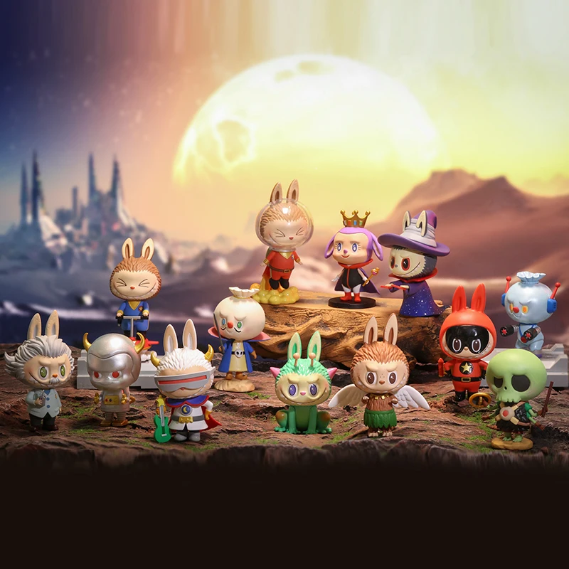 POP MART Labubu Série Aventura Espacial Monstros Caixa Cega, Colecionável, Figuras de Brinquedo Kawaii Bonitos, Caixa Misteriosa, Presentes de Aniversário