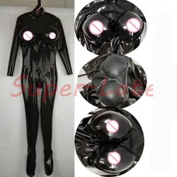 LATEX CATSUIT  MEN LATEX UNITARD WITH INFLATABLE BREAST CROSS-DRESSING