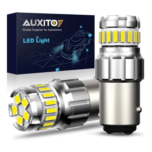 AUXITO 2 uds P21W BA15S LED Canbus 1156 BAY15D 1157 P21/5W bombillas LED T15 R5W luces de coche 6500K luces de freno blancas lámpara de marcha atrás DRL