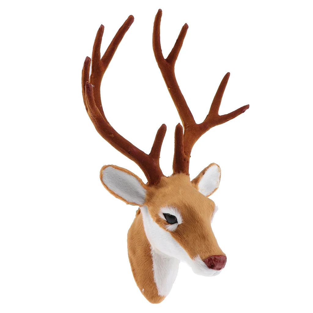 Soft Stuffed Deer Head Toy Wall Mount Hanging Decorations Toy