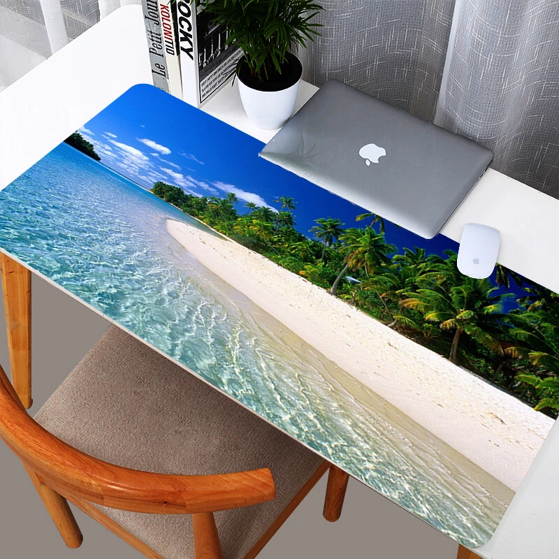 Mouse Pad Tropical Beach Palm Large Game Mousepad L Xl Perfectly Locking The Edge Extended Mousepad Mat Laptop MousePad