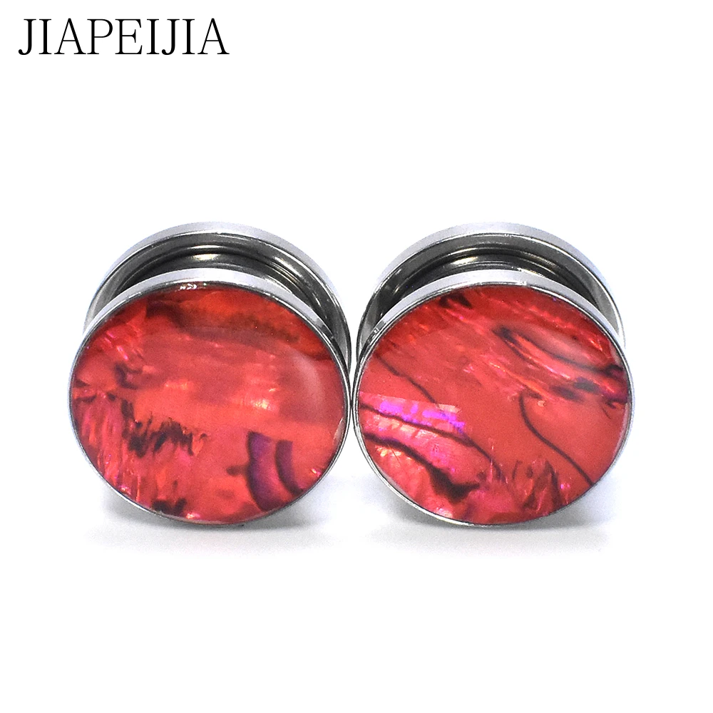 4-30mm Natural Colored Shell Ear Tunnels Stainless Steel Stretching Screw Fit Gauge Plugs Flared Expander Body Piercing Jewelry