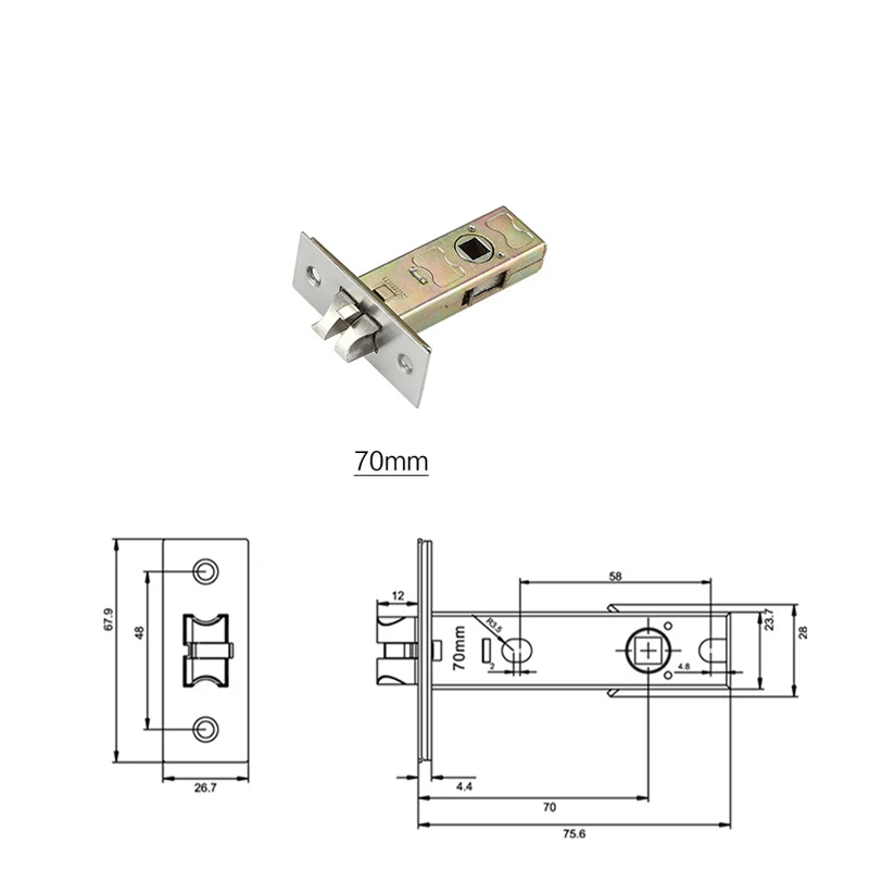 50MM 60MM 70MM LENGTH SINGLE LATCH LOCKBODY FOR PASSAGE LOCK