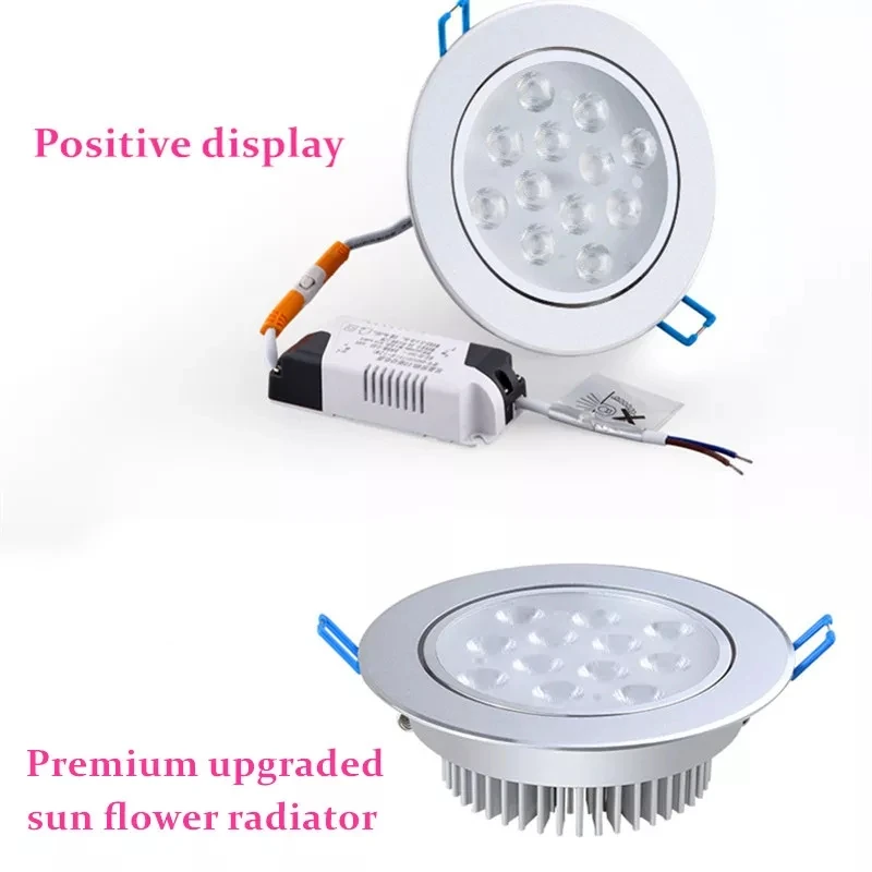 Round dimmable LED downlights, 3W, 6W, 10W, 14W, 18W recessed COB LED ceiling light, ac85-265V indoor lighting