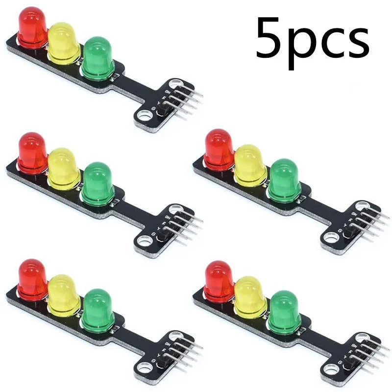 5pcs/lot 5MM 5V Mini Traffic Light Red Yellow Green LED Display Module Creative DIY for Arduino DIY Project