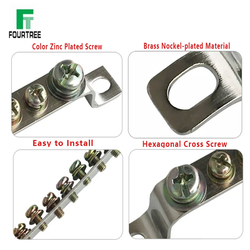 5/10PCS Ground Terminal Block Zero Line Terminal Row 5 7 10 Holes 1.5*15 Distribution Box Cable Lug Splice Copper Bar