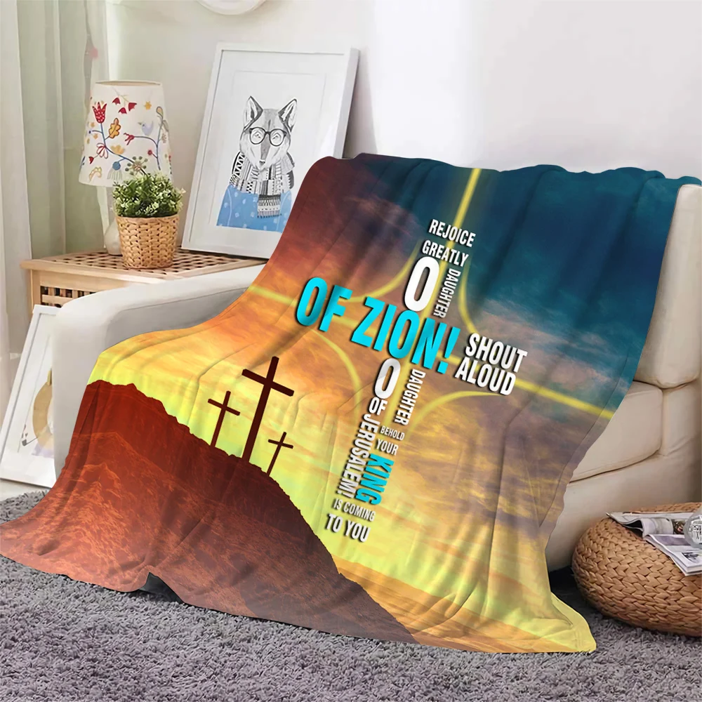 CLOOCL Jesus Saves and Medieval Knights Templar Blanket 3D Print Flannel Blankets for Beds Teenager Home Decoration Sofa Bedding