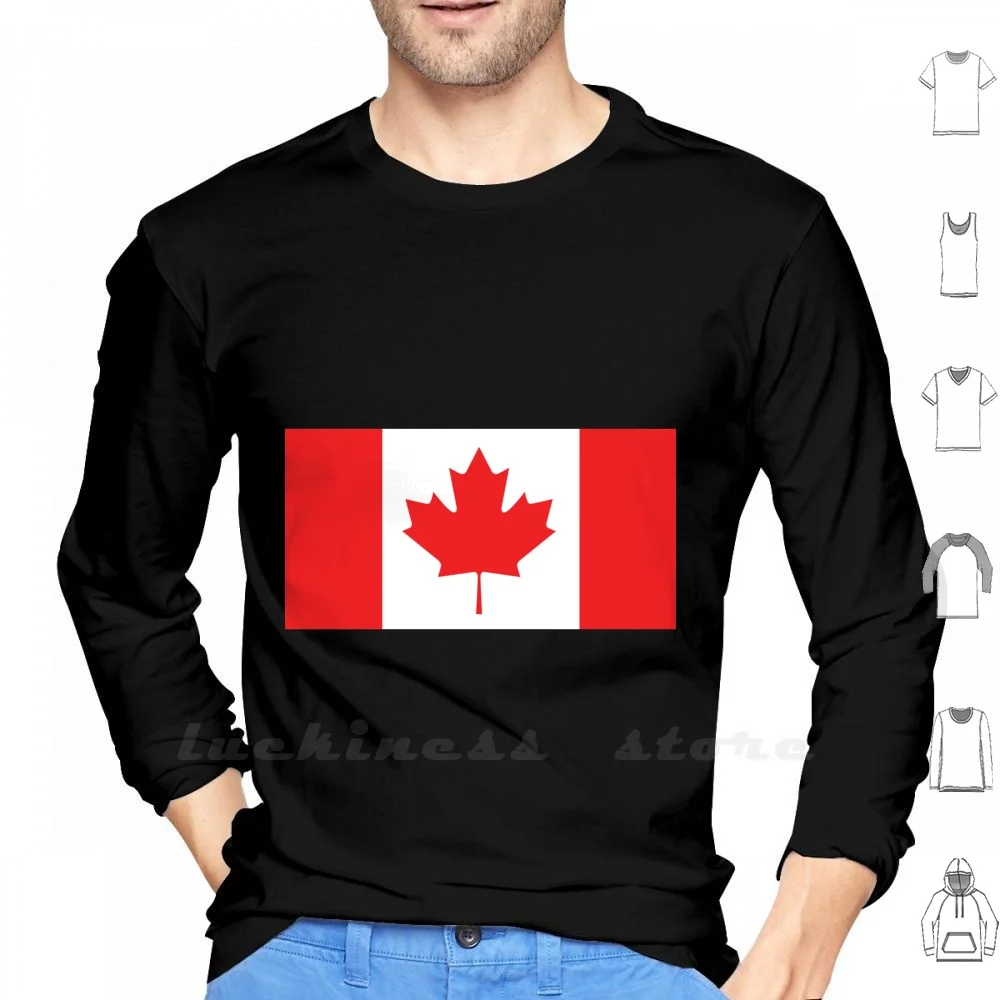 Canadian Flag Long Sleeve Men Teenage Cotton North America Canadian Flag O Canada Toronto Montreal Vancouver Ottawa Gatineau