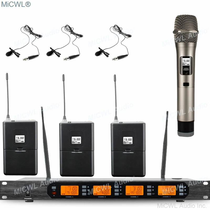 MiCWL D400 Цифровые микрофоны Беспроводная ручная гарнитура с лацканами Сценическая микрофонная система для караоке 400-канальная