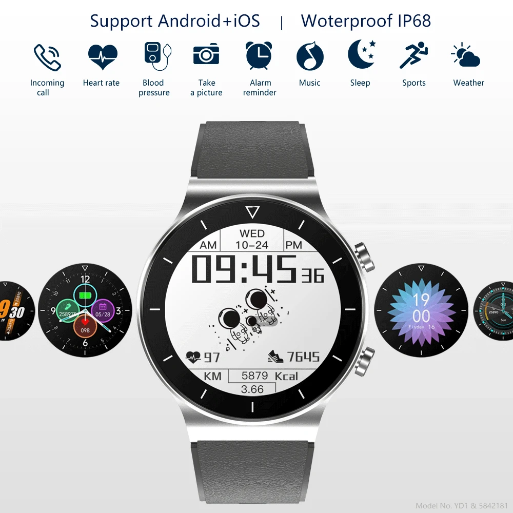 

Smart Watches Women Men Sport Fitness Smartwatch Sleep Heart Rate blood pressure Monitor Waterproof Watch For IOS Android YD1
