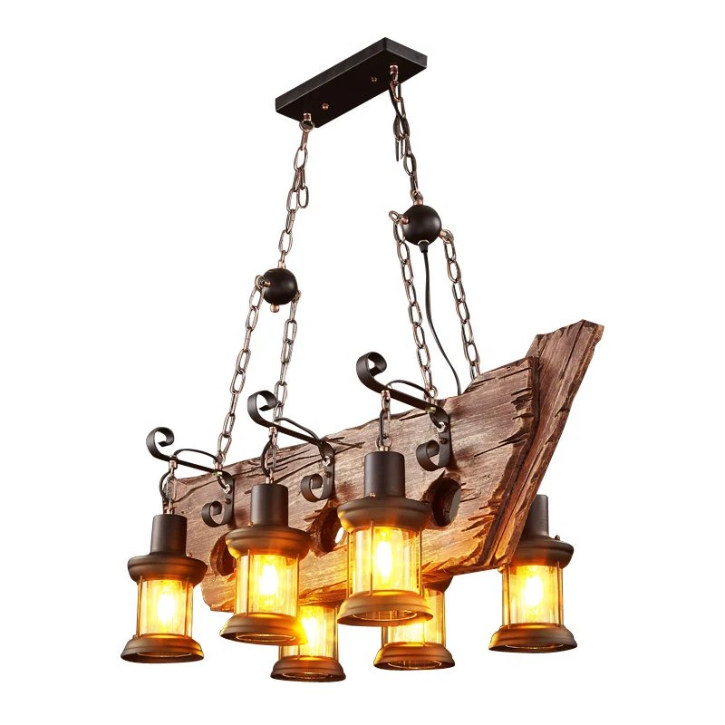 

Vintage Wood Pendant Lights LOFT Chandelier Luminaire Suspension Retro Wooden LED Hanging Lamp for Bar Restaurant Farmhouse