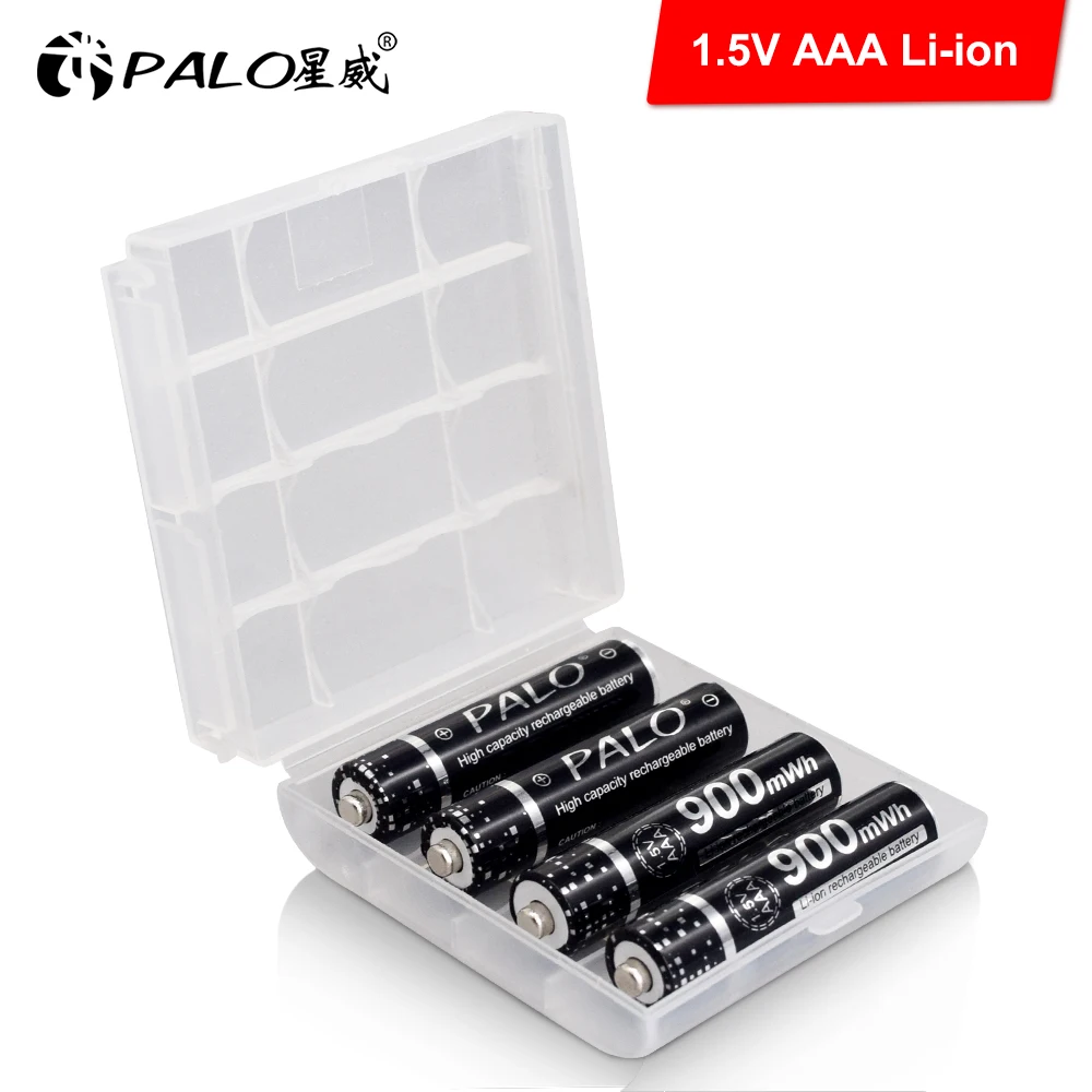 PALO 1.5 V Li-ion AAA bateria recarregável pré-carga 1.5 volts AAA bateria de lítio com carregador para brinquedo/massageador/microfone