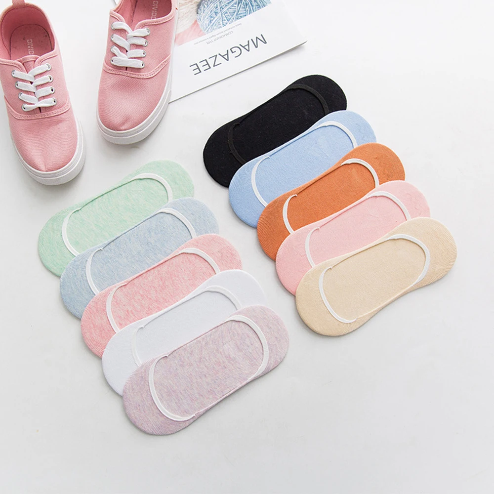 10 Paar unsichtbare Socken für Damen, Hausschuhe, kurze Söckchen-Set, modische Damen-Frau-Packung, einfarbig, Baumwolle, rutschfest, No-Show-Socken – Detail 20