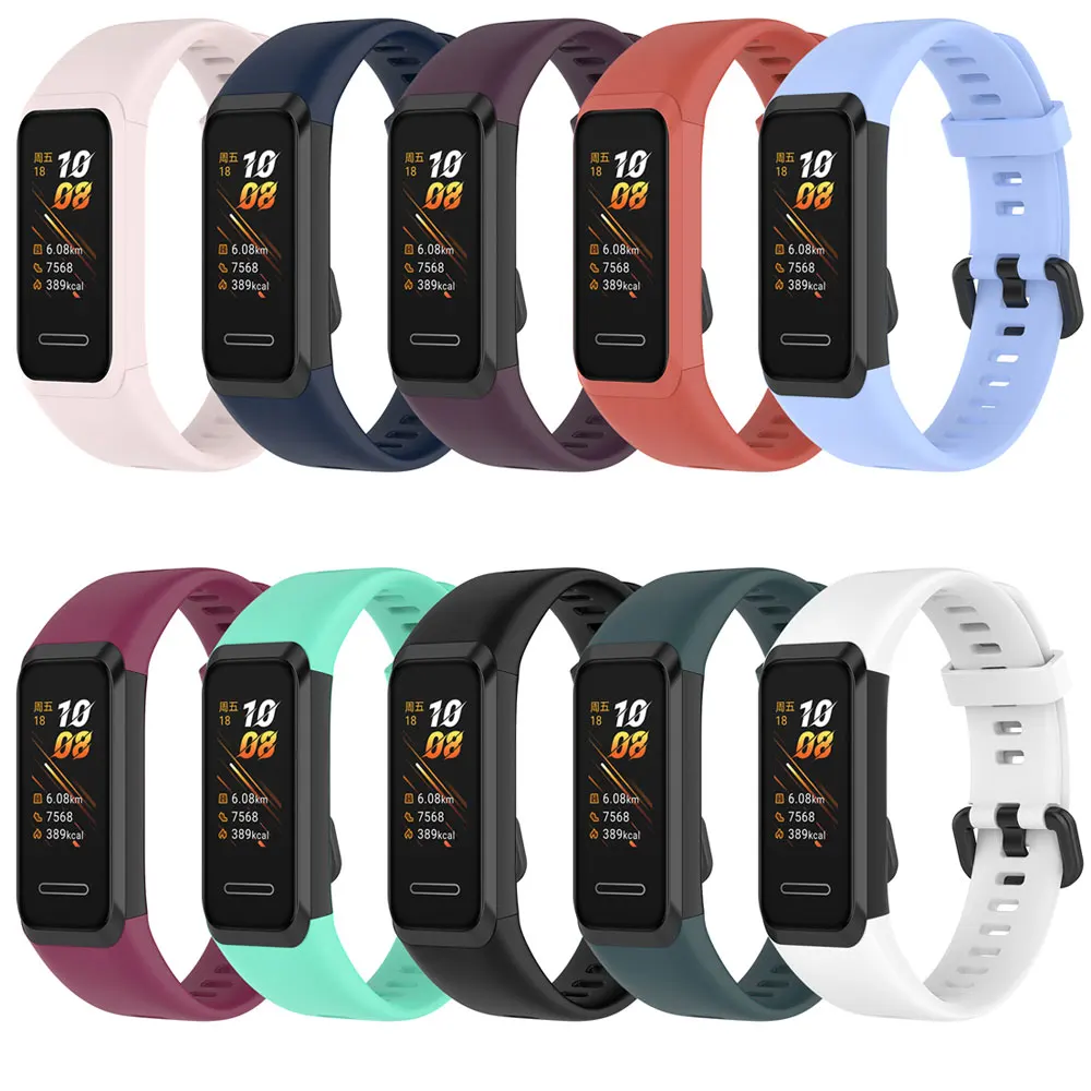 Correa de silicona suave para reloj inteligente, pulsera deportiva de repuesto para Huawei Band 4, Honor Band 5i, accesorios