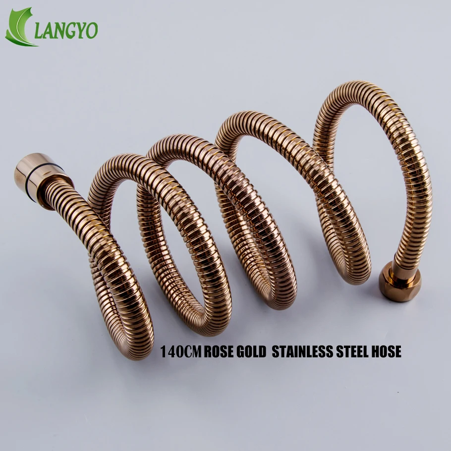 Chrome/Rose Gold/Golden/Black/Antique High Quality Reinforced 1.4/1.5m Stainless Steel Flexible Shower Hose Bathroom Accessories