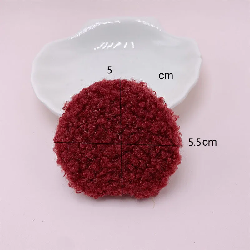 30 Stück/Los 5,5*5cm Plüsch Zweiseitig Samt Runde Katzenohren Gepolsterte Applikationen DIY Handgemachte Kinder Haarspangen Zubehör – Detail 9