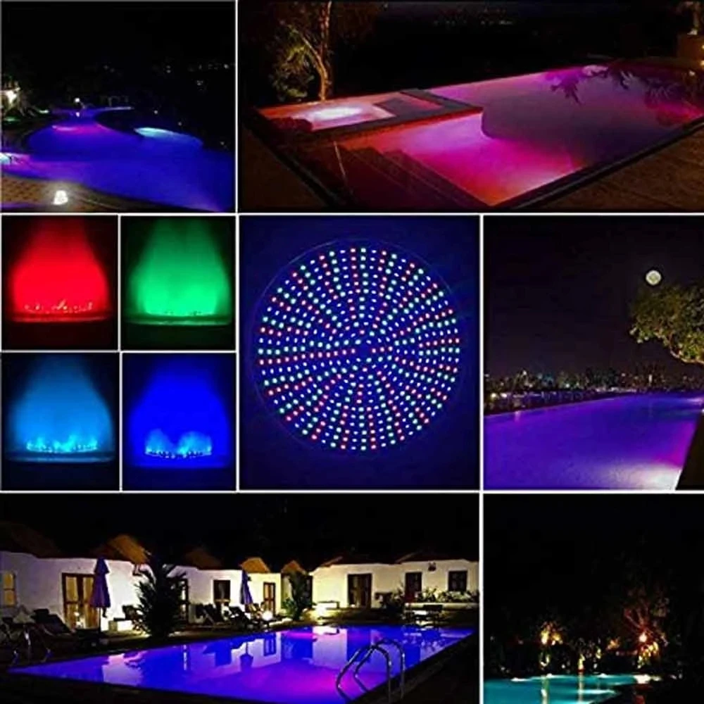 Impermeável Piscina Luz LED, IP68 Luz Subaquática, RGB Controle Remoto, Pond Lights, Piscina, 36W, 40W, AC, DC, 12V