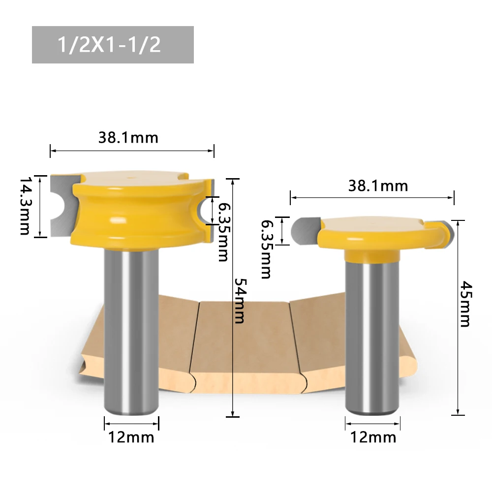 6mm8mm12mm Shank Canoe Flute and Bead Router Bit Set Woodworking Tungsten Cobalt Alloy Wood Tenon Milling Cutter Bits Tools