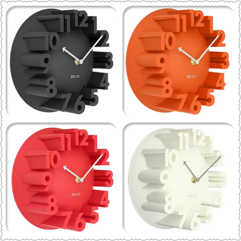 3D Digital Clocks Living Room Wall Clock Simple Creative Household Dial Watch Fashion Decorative Clock 10 inch 25CM Wall Clocks