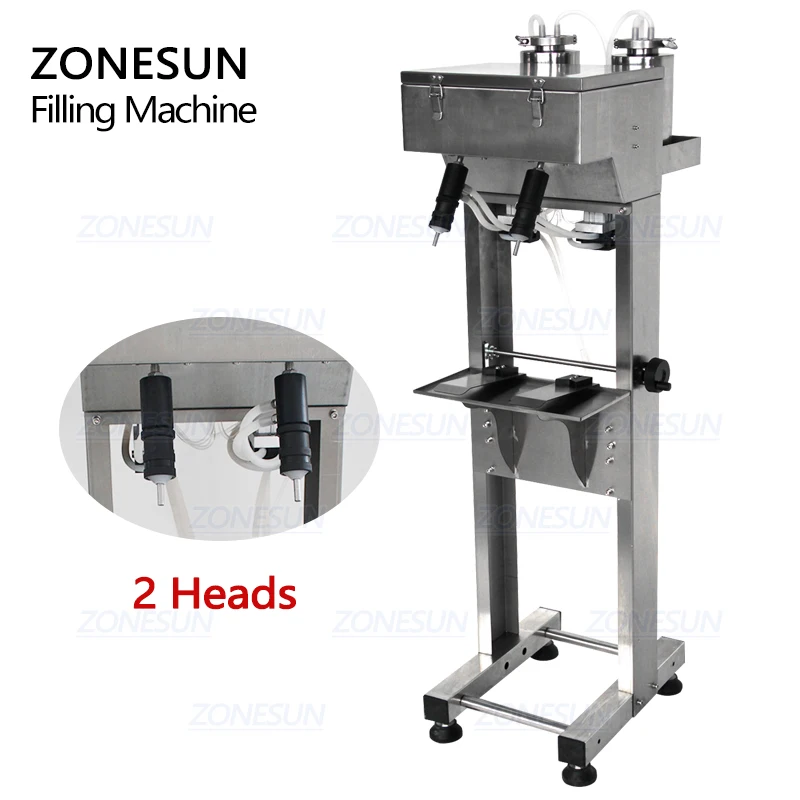 ZONESUN – Machine de remplissage pneumatique pour bouteilles, 4 têtes, sous vide, liquide, parfum, lait, eau, lavage des yeux, cosmétiques, boissons