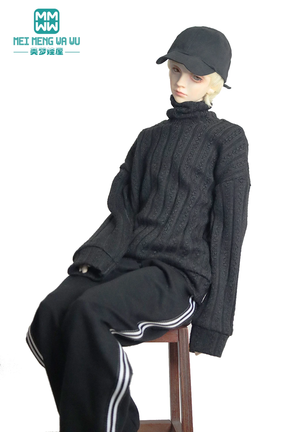 

Fits 65cm--75cm BJD uncle Spherical Joint Doll Fashion turtleneck sweater sports pants