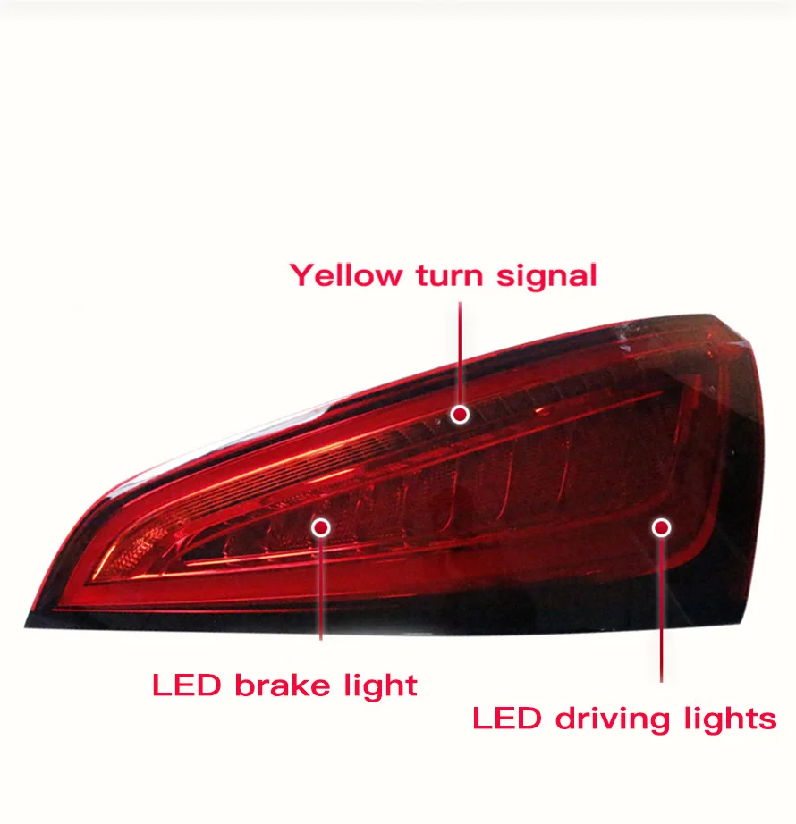 Suitable for 08-17 Audi Q5 Taillight Old Model Modification Upgrade New LED Light Guide Driving Brake Taillight Assembly