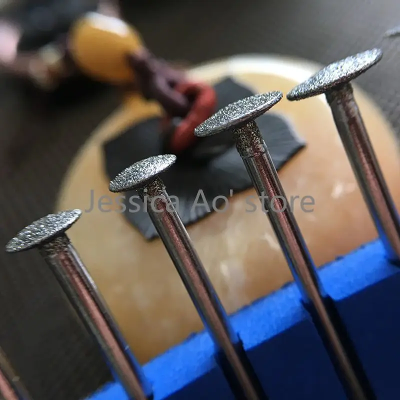 20 pz 6 8mm diamante rotondo disco convesso doppio lato rotondo rettifica ago giada intaglio punte lucidatura pietra utensili abrasivi