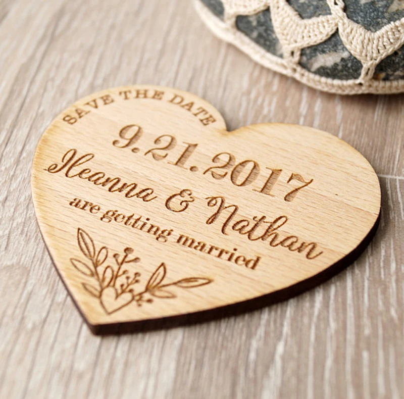 Imanes de madera rústica para GUARDAR LA FECHA, decoración de recuerdos de boda, imán personalizado, favores