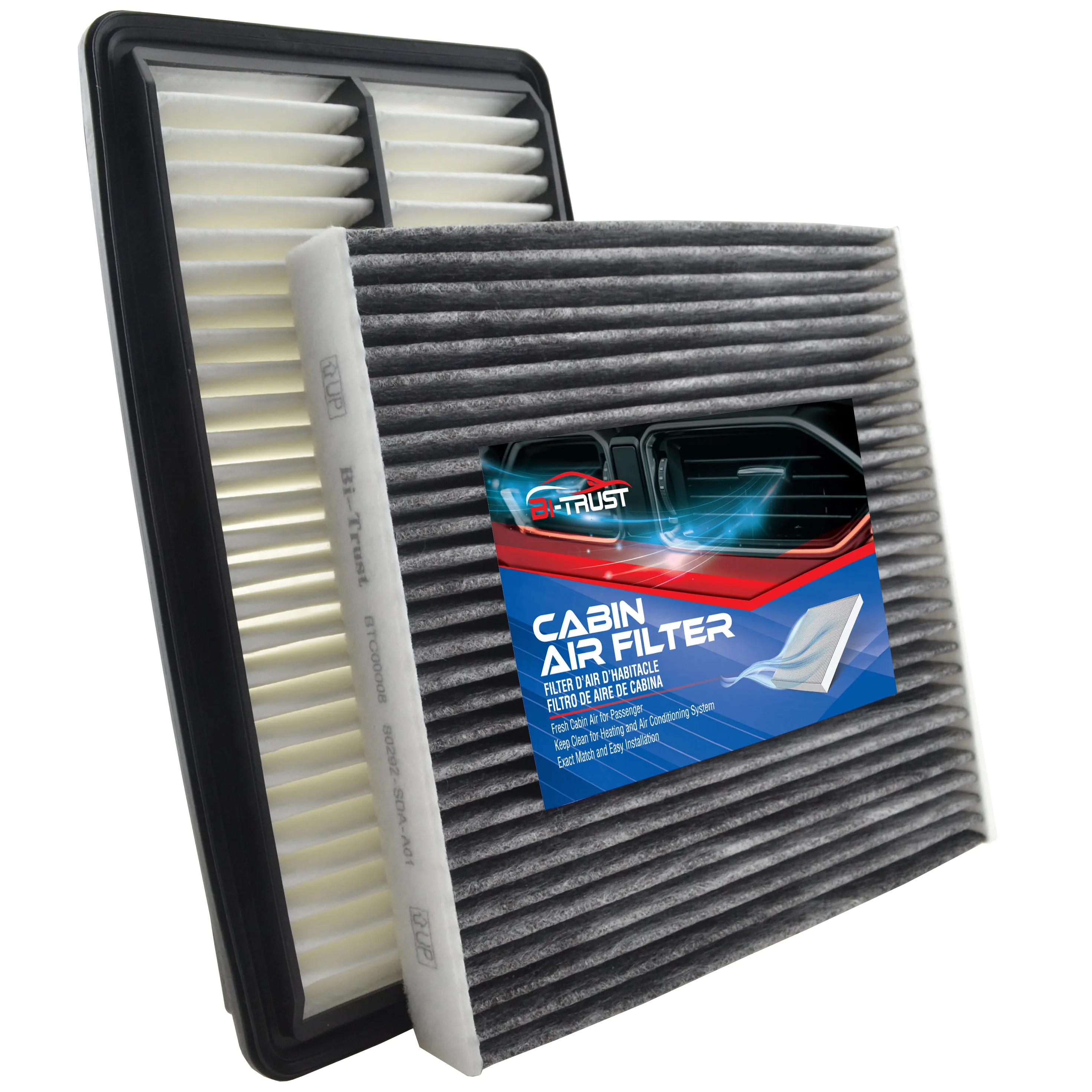 Bi-Trust Engine Cabin Air Filter for 2017-2019 Honda Ridgeline V6 3.5L/2019 Honda Passport V6 3.5L