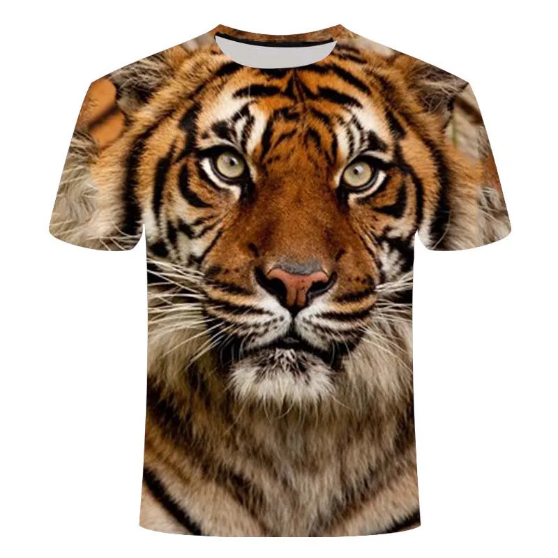 

Animal funny 3D lion T-shirt men and women summer 3d printing lion boy girl tiger 3D top T-shirt