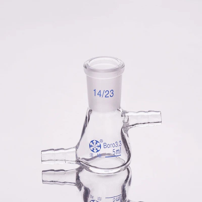 

Filtering flask with side tubulature 5ml 14/23,Triangle flask with upper and bottom side tube,Filter Erlenmeyer bottle