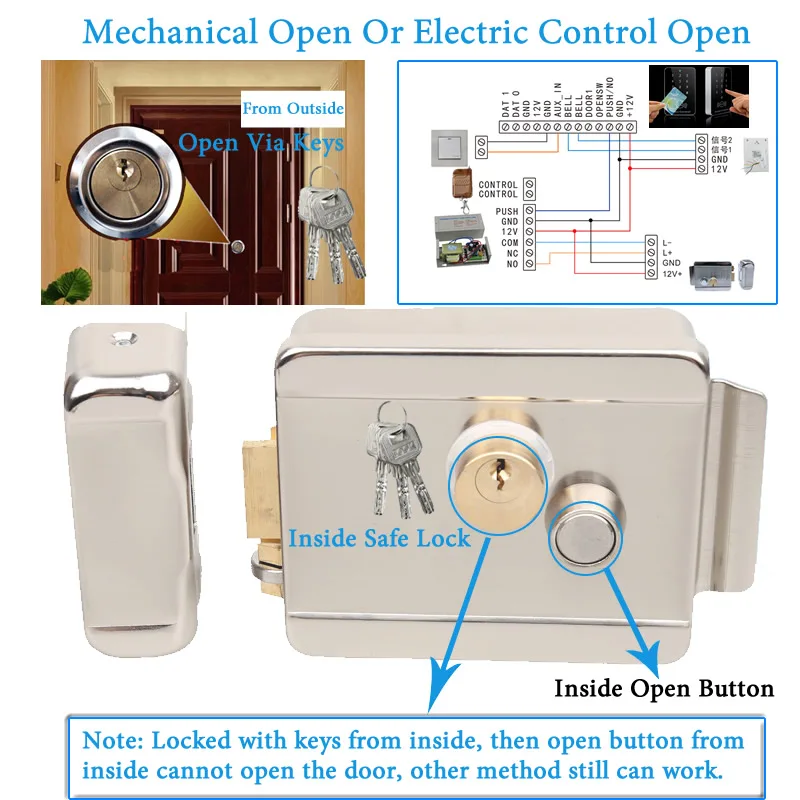 Eletrônico Magnetic Door Lock, 12V DC Sistema de Controle de Acesso, Vídeo Porteiro, Bloqueio de Controle Elétrico, Novo, Sistema Telefônico