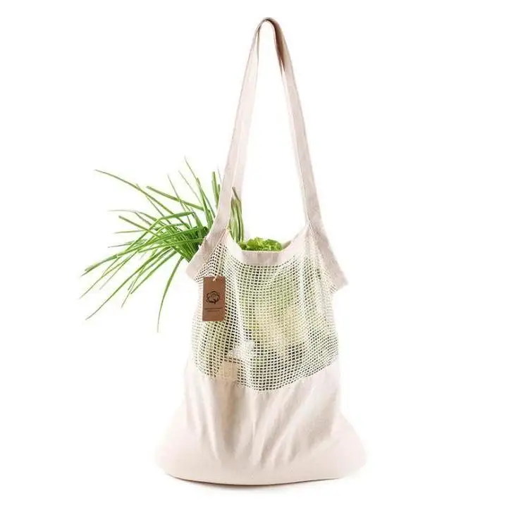 Reusable String Shopping Bag Fruit Vegetables Eco Grocery Bag Portable Storage Bag Shopper Tote Mesh Net Woven Cotton Wholesale