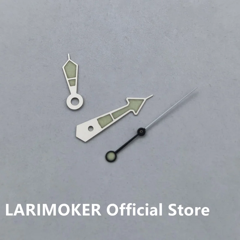 LARIMOKER Appropriate NH35 NH36 Men's Mechanical Watches Green Light-emitting Sterile C3 Silver needle