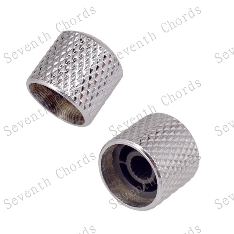 4Pcs Elektrische Gitarre Bass Knopf Pedal Schwarz Silber Metall Potentiometer Hut Gitarre Zubehör Teile Musical Instruments – Detail 3