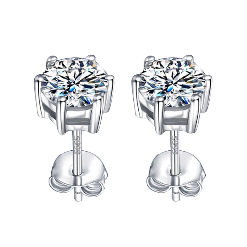 Maßgeschneiderte 2,0 CT echte S925 Sterling Silber Moissanit Ohrringe für Frauen hochwertige funkelnde Hochzeit Schmuck