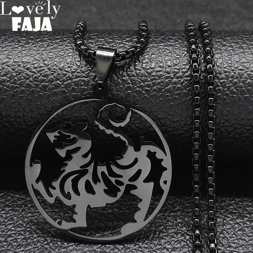 Stainless Steel Shotokan Karate Martial Arts Pendant Necklace Women/Men Black Color Symbol Shotokan Necklace Jewelry N4409S04