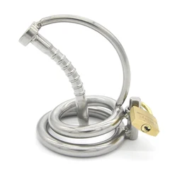 Chaste Bird Stainless Steel Male Chastity Device with Catheter,Cock Cage,Virginity Lock,Penis Ring Adult Game,Cock Ring A082