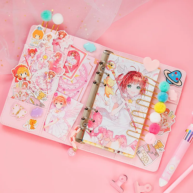 Cosplay Girly Heart Handbook Set Accessories Anime Card Captor Sakura Looseleaf Diary Notebook School Season Student Handbook