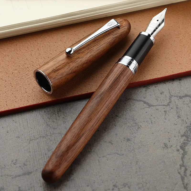 luxury High quality jinhao 9035 wood Fountain Pen elegante spinning calligraphy ink pen Stationery Office Supplies