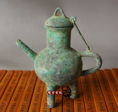 

Exquisite Antique Bronze Wine Pot Home Decoration